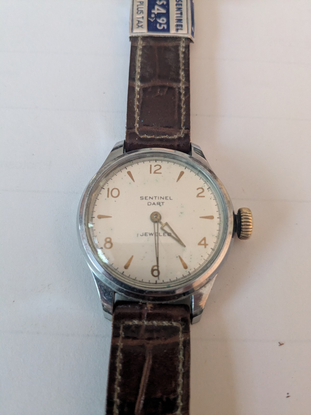 Vintage Sentinel Dart Ingraham Dress Watch Steel Manual Runs No Back 35mm