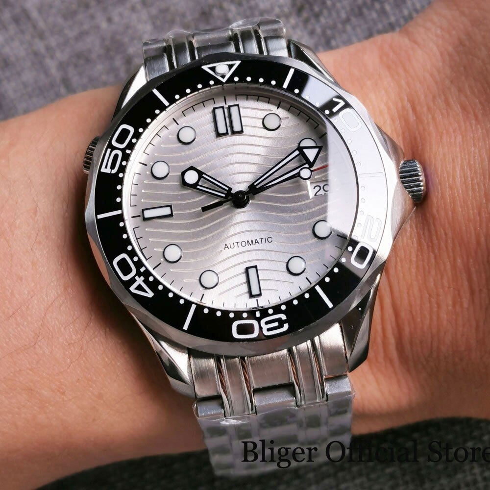 Luxury BLIGER 41mm Mechancial Men Watch Sapphire NH35 PT5000 Movement Blue Green