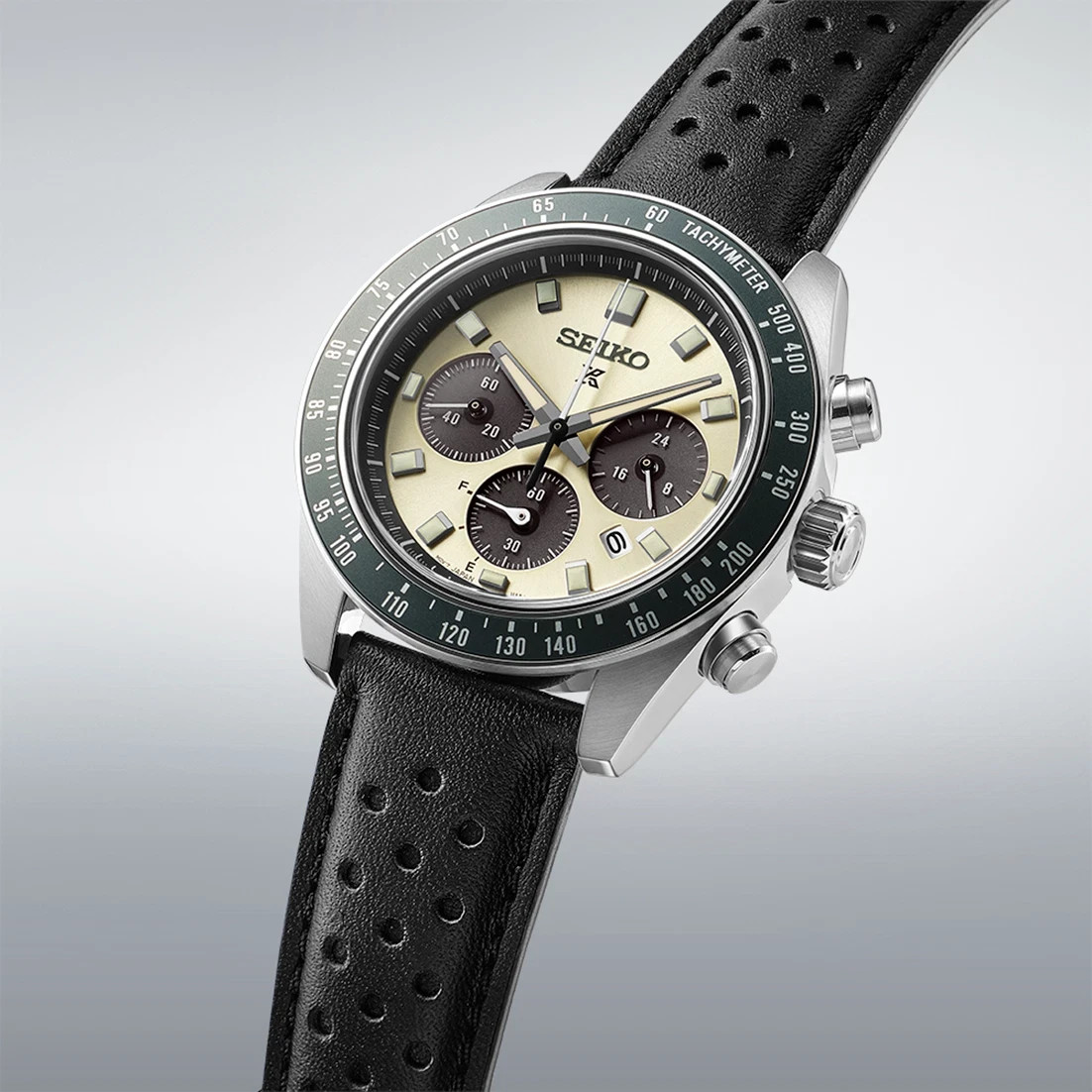 Beige Dial Powered Chronograph Watch 41.4mm Seiko Prospex Speedtimer SSC943P1