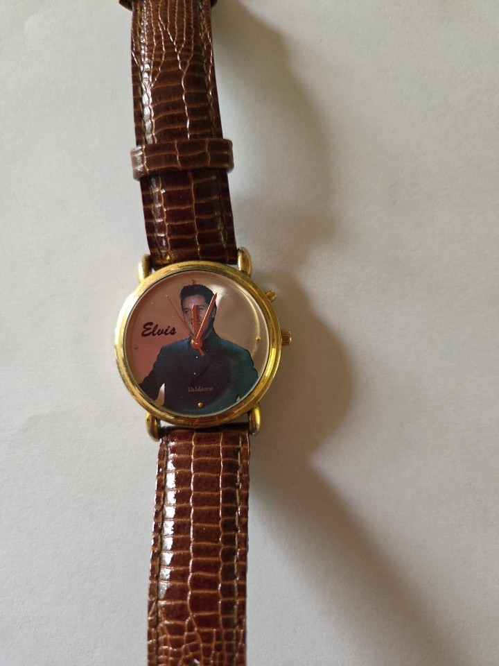 Valdawn ELVIS Watch 1995 Brown lizard Leather