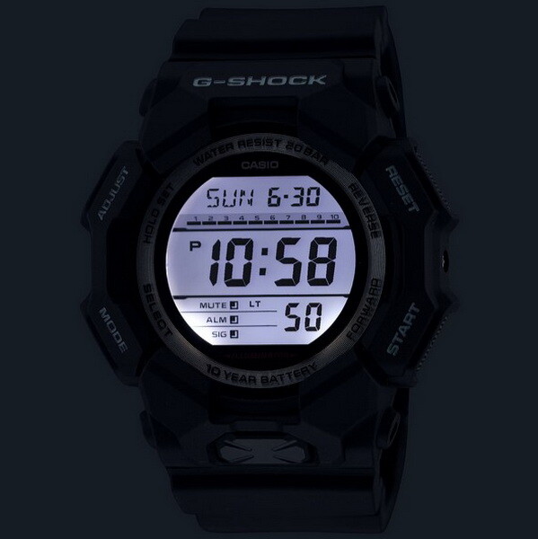 Casio G-Shock GD010-4 World Time 10 Year Battery Digital Orange Watch