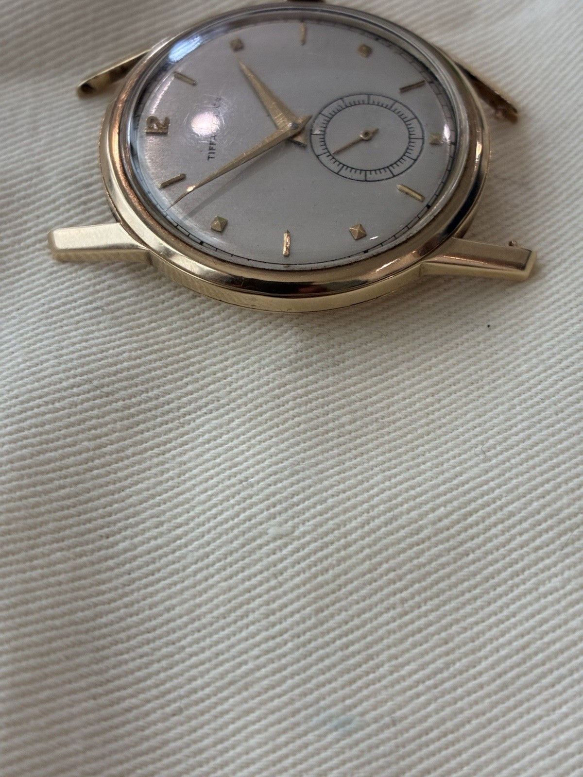 Tiffany & Co 9k Gold Vintage Automatic Watch Leather Band Potentially 1950s