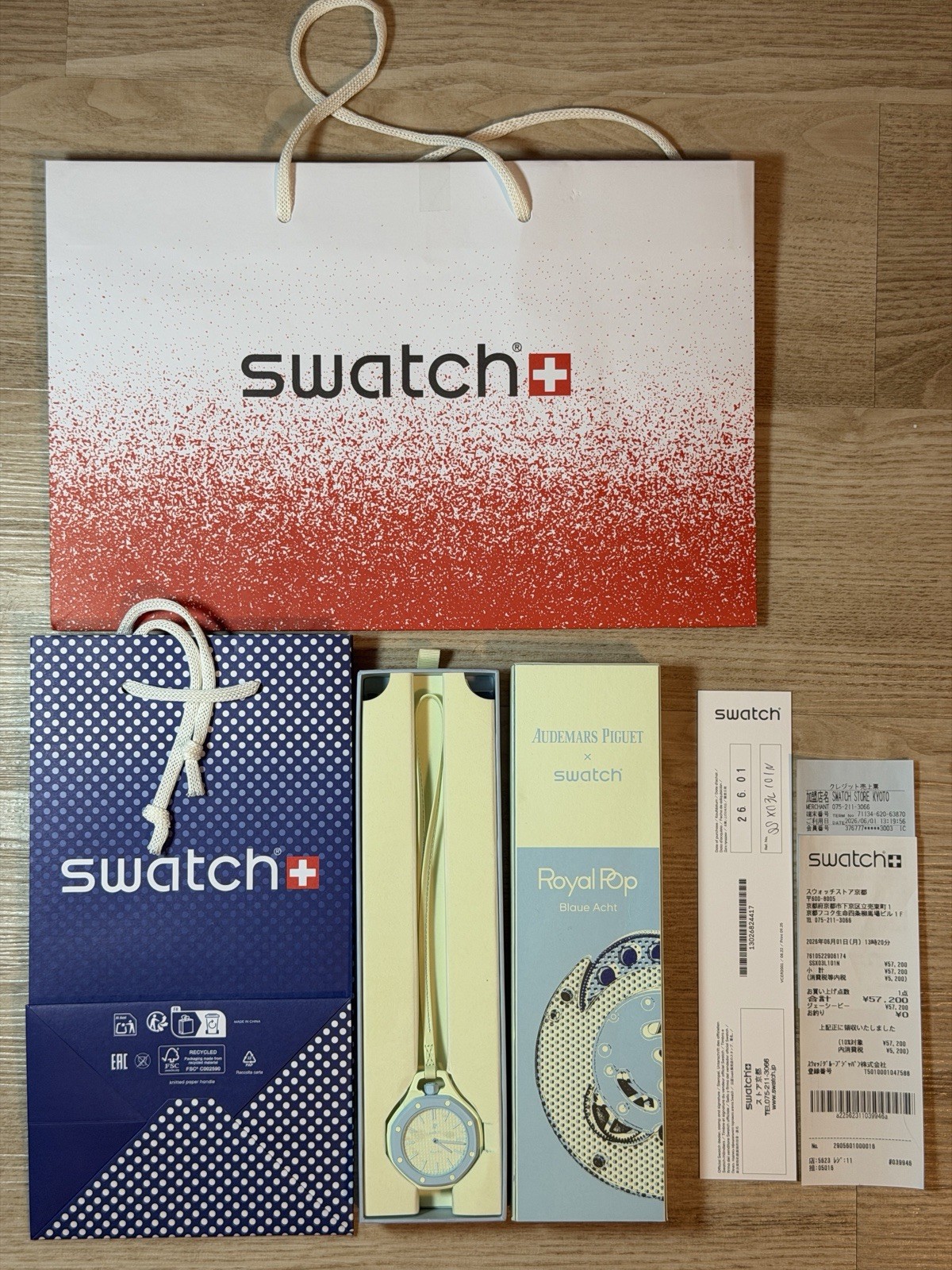 AP x Swatch Royal Pop Blaue Acht SSX03L101N Brand New Box & Papers Kyoto Japan