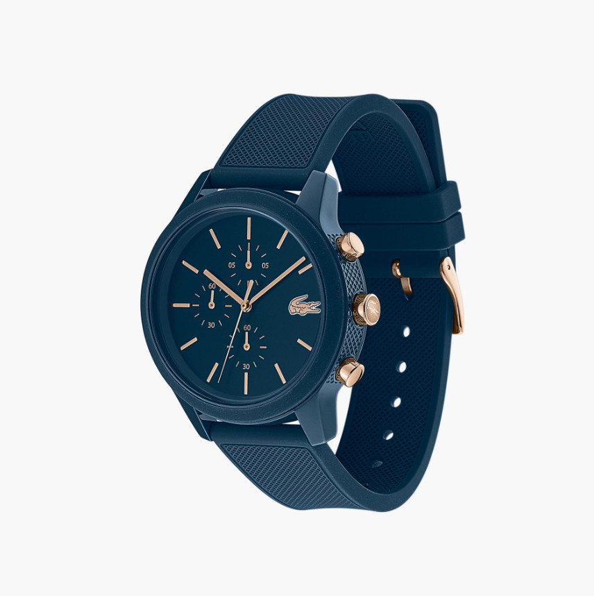 LACOSTE 2011013 NAVY BLUE CHRONOGRAPH DIAL NAVY BLUE SILICONE STRAP MENS WATCH