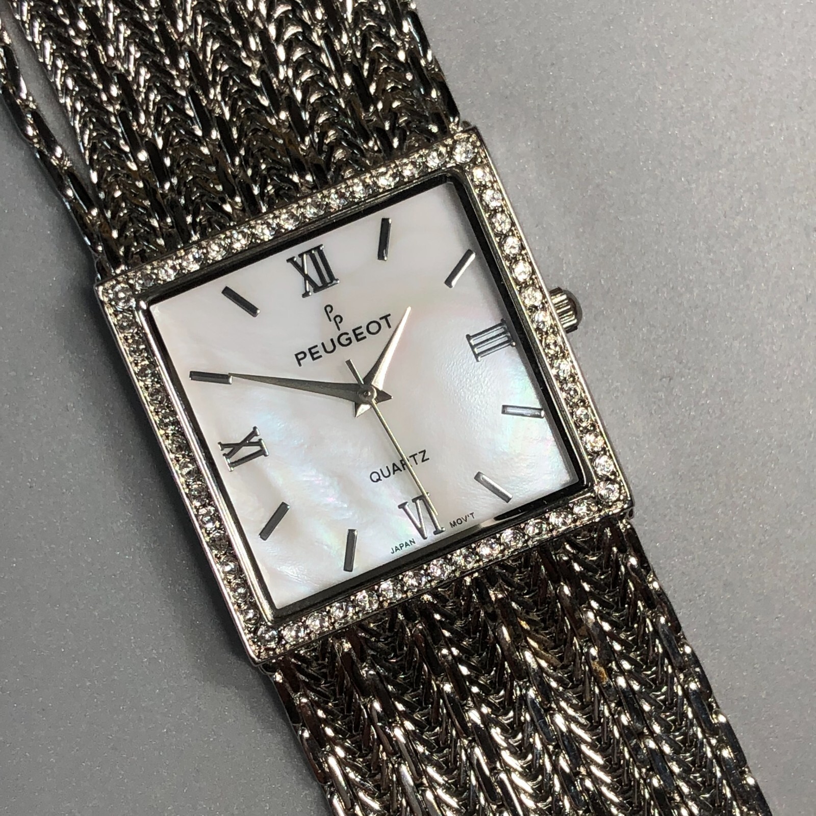 Peugeot J1931 Quartz Watch with Mother of Pearl dial and Multi strand bracelet