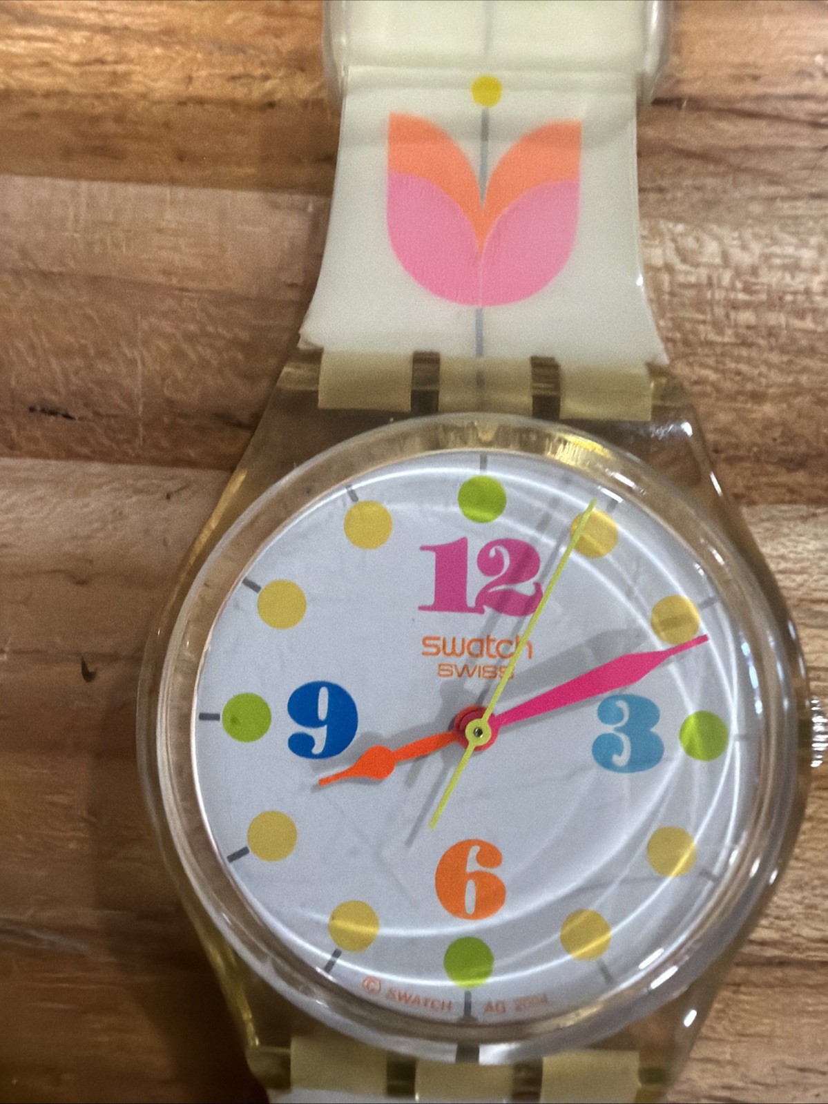Vintage 2005 Swatch Watch Floral Flash GE152 Retro Tulip Pop Art