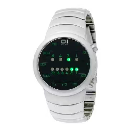 $159 MSRP 2005 Mint 01THEONE SAMUI MOON Green LED Binary Collector Watch SM102G2