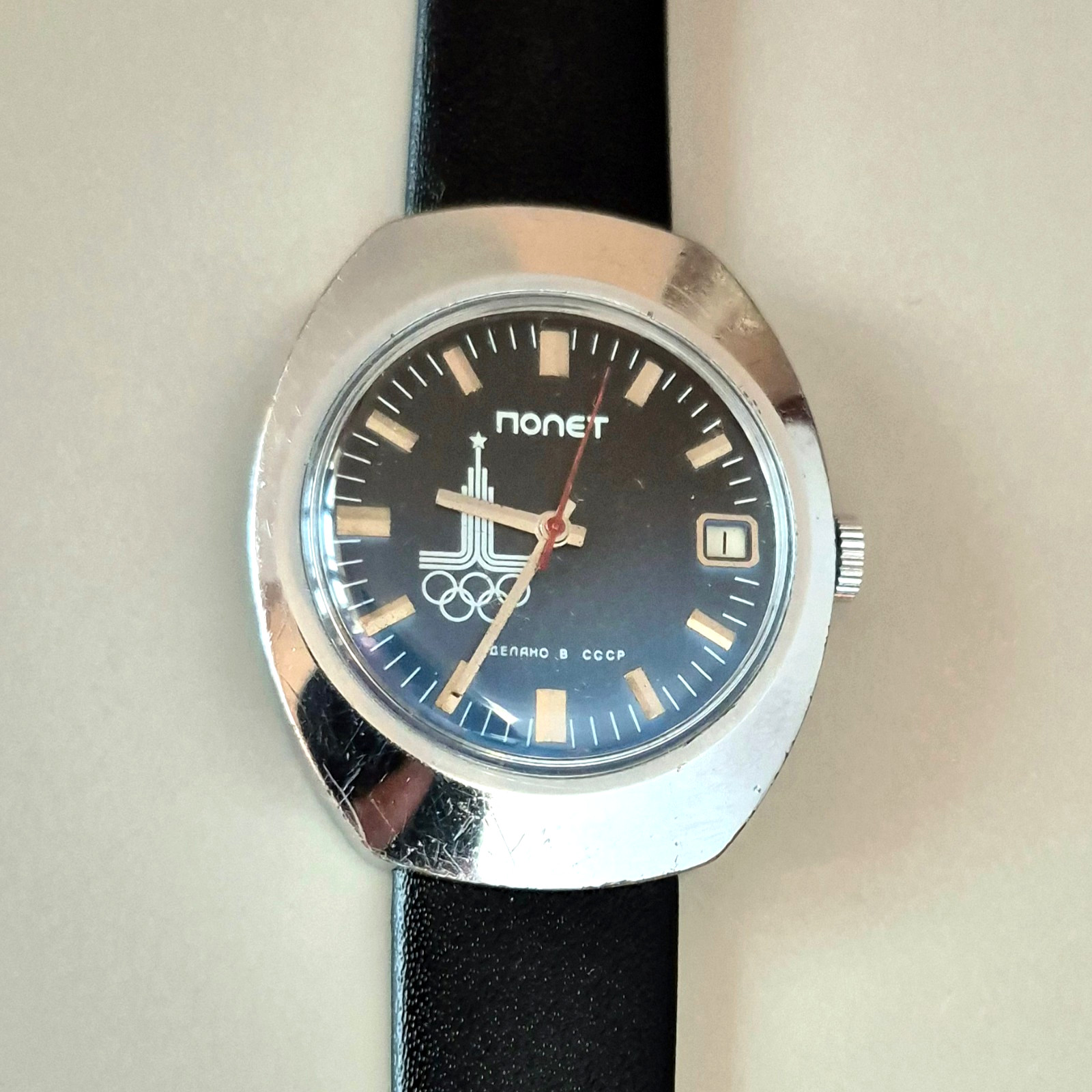 Vintage Poljot Olympic Moscow 1980 USSR Mechanical Watch 17 Jewels Soviet