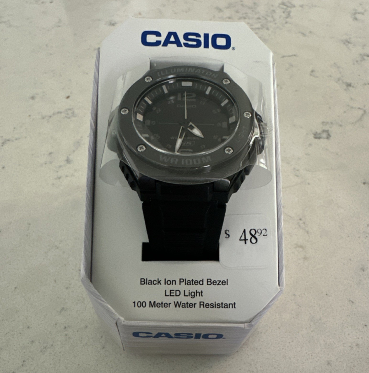 Casio Illuminator Quartz Wristwatch LED Light 100m WR Black Resin Strap