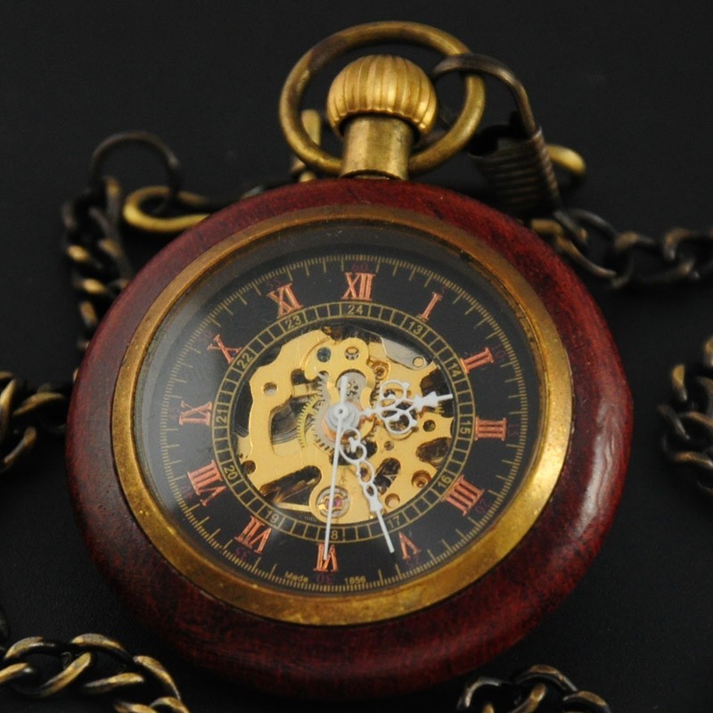 Antique mechanical spring frame men’s pocket watch FOB chain retro gift-