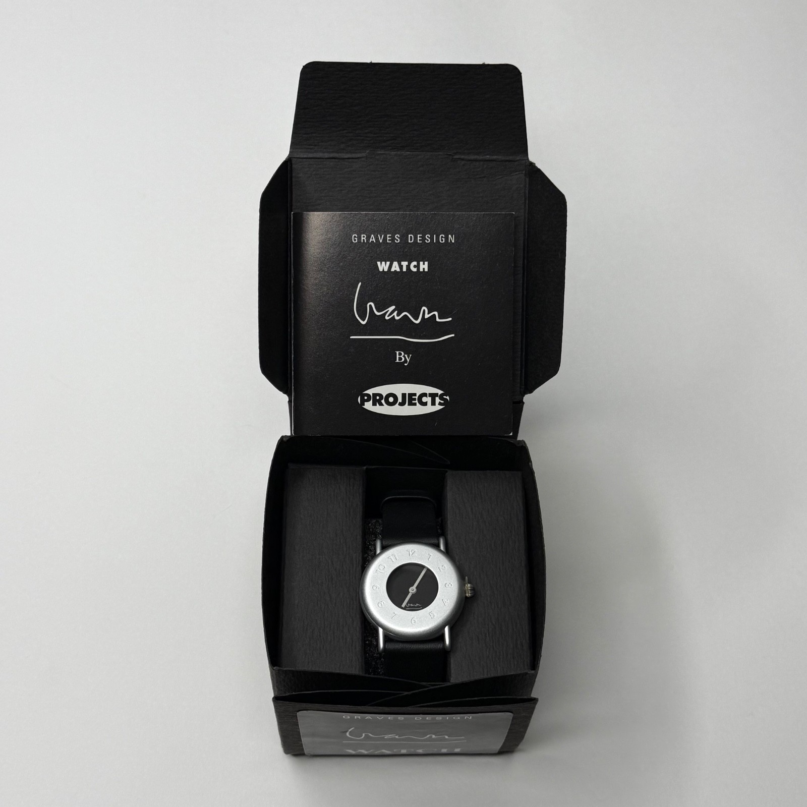 RARE NOS NIB Vintage Projects Michael Graves OH Watch HWRMAR 8001/B Black 1994