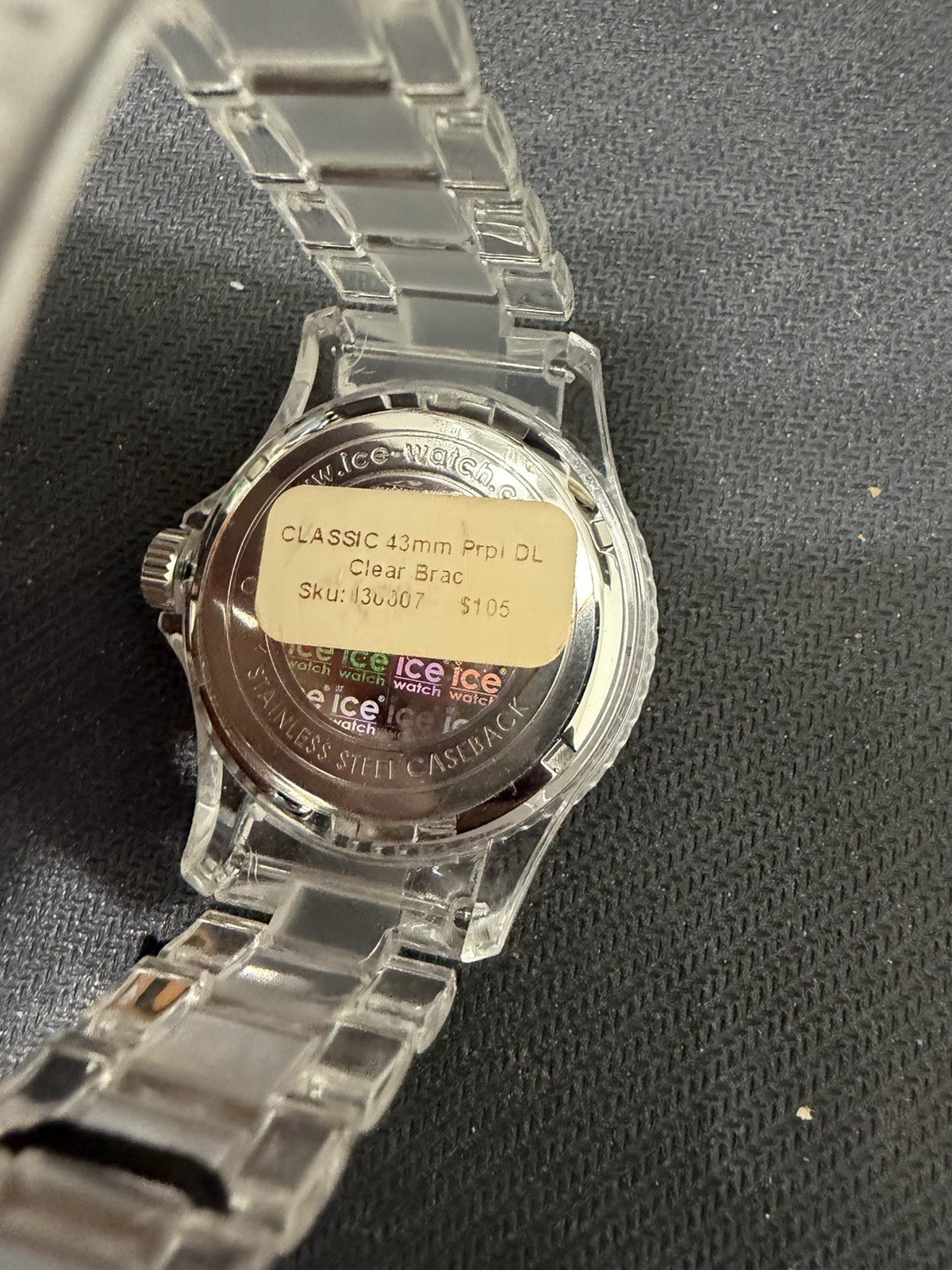 Ice-Watch Classic 43mm Purple Dial Clear Bracelet – New Old Stock in Box