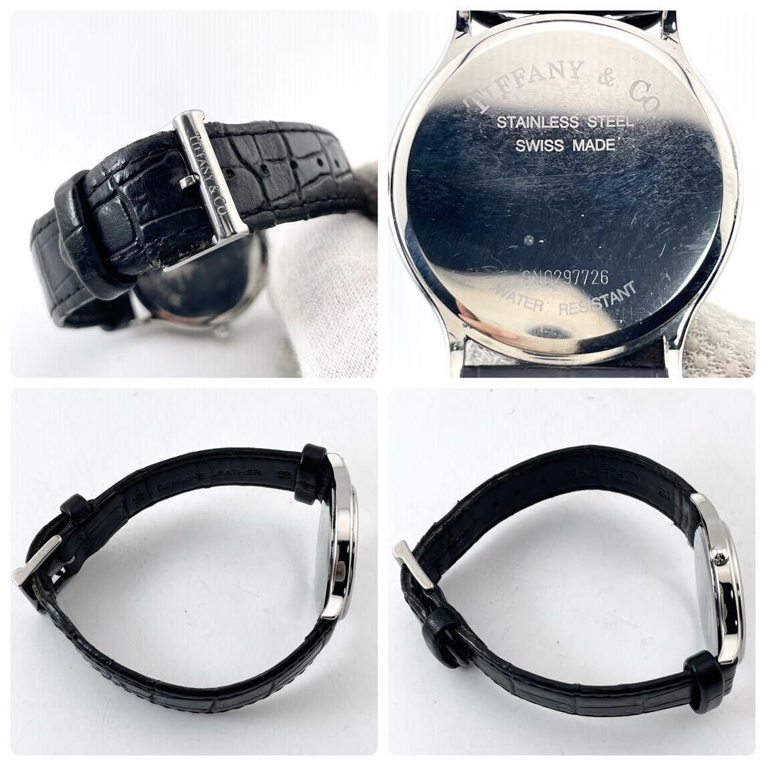 [B1P] Tiffany Classic Roman Dress Watch Date Quartz Mens 9N0297726 [k8z]