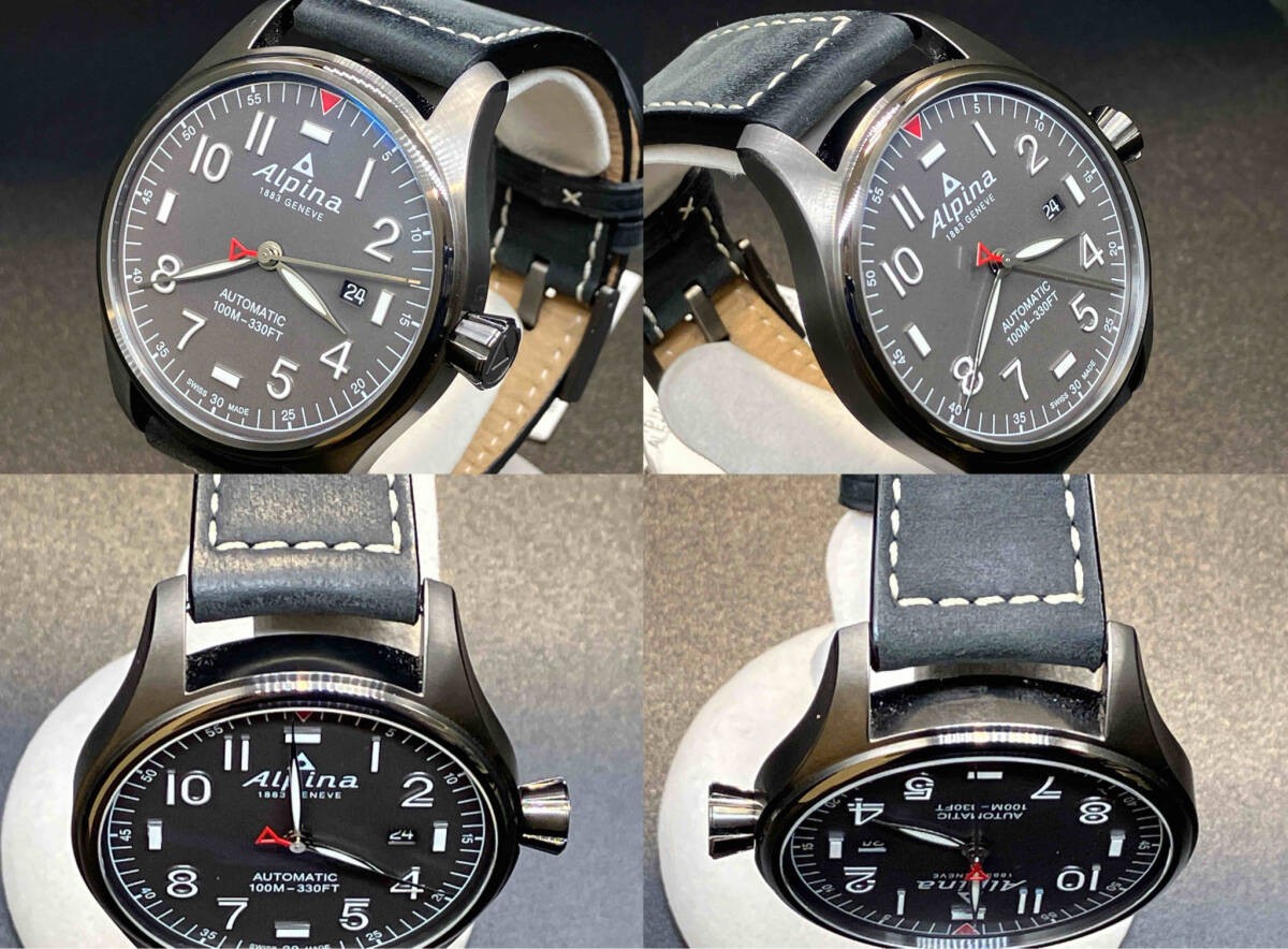 ALPINA Startimer Pilot AL525X4TSP34/6 Black Dial Date Used Wristwatch
