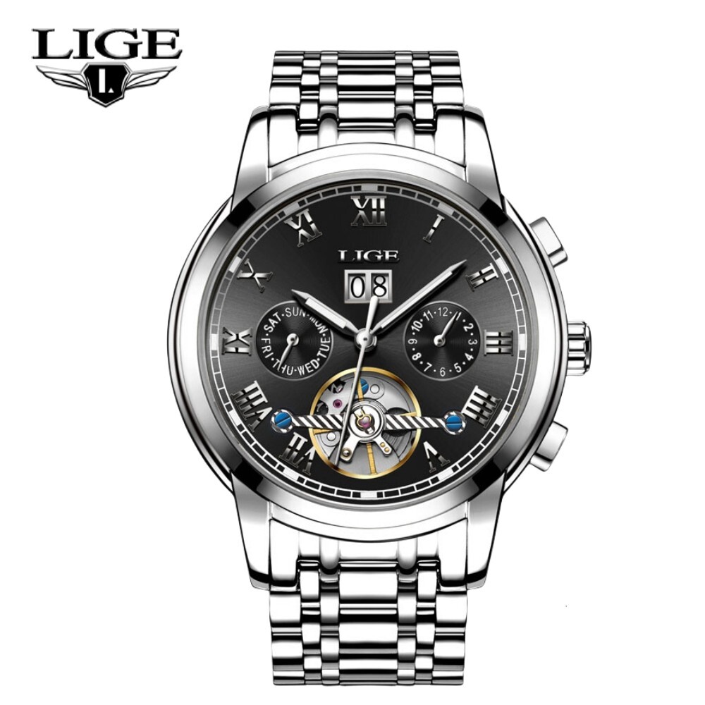Luxury Men Watch Automatic Mechanical Date Week Month Luminous Dial Wristwatches