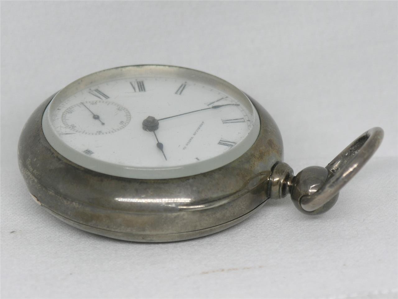 1876 CENTENNIAL WALTHAM 18 SIZE PS BARTLETT COIN SILVER POCKET WATCH, RUNNING!
