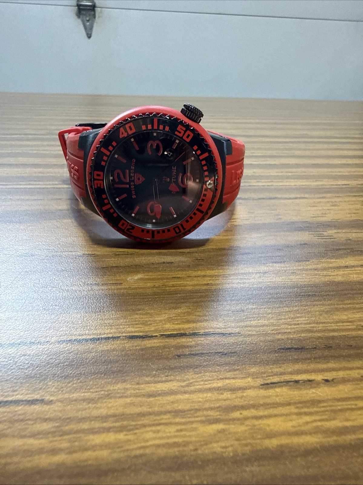 Swiss Legend Water Resistant Stainless Steel Neptune Red Men’s Watch