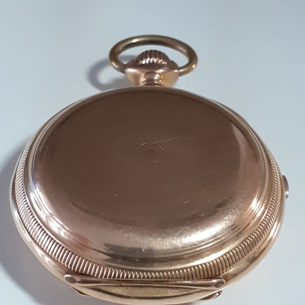 Very Exotic Pocket Watch Anonimo 18K Yellow Gold 55 mm Day Date Spanish Watch