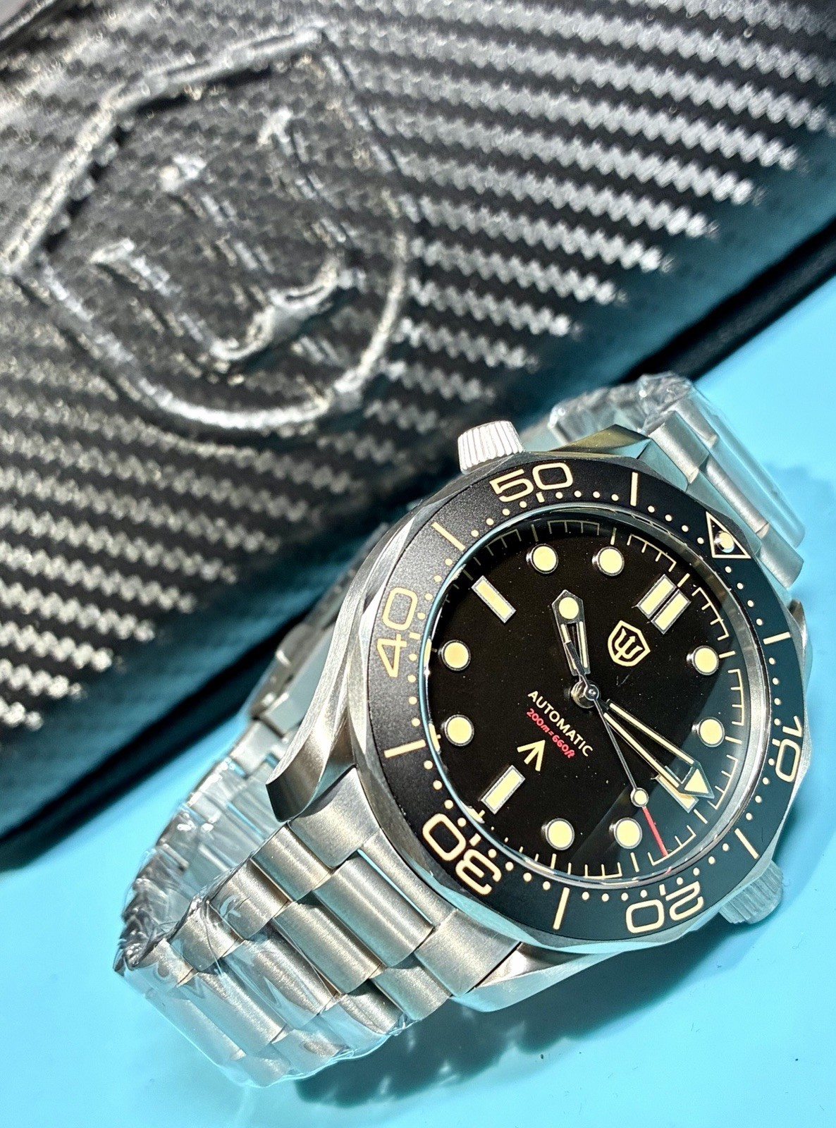 WATCHDIVES TITANIUM 007 JAMES BOND 42MM DIVER NO TIME TO DIE PT5000 SAPPHIRE!
