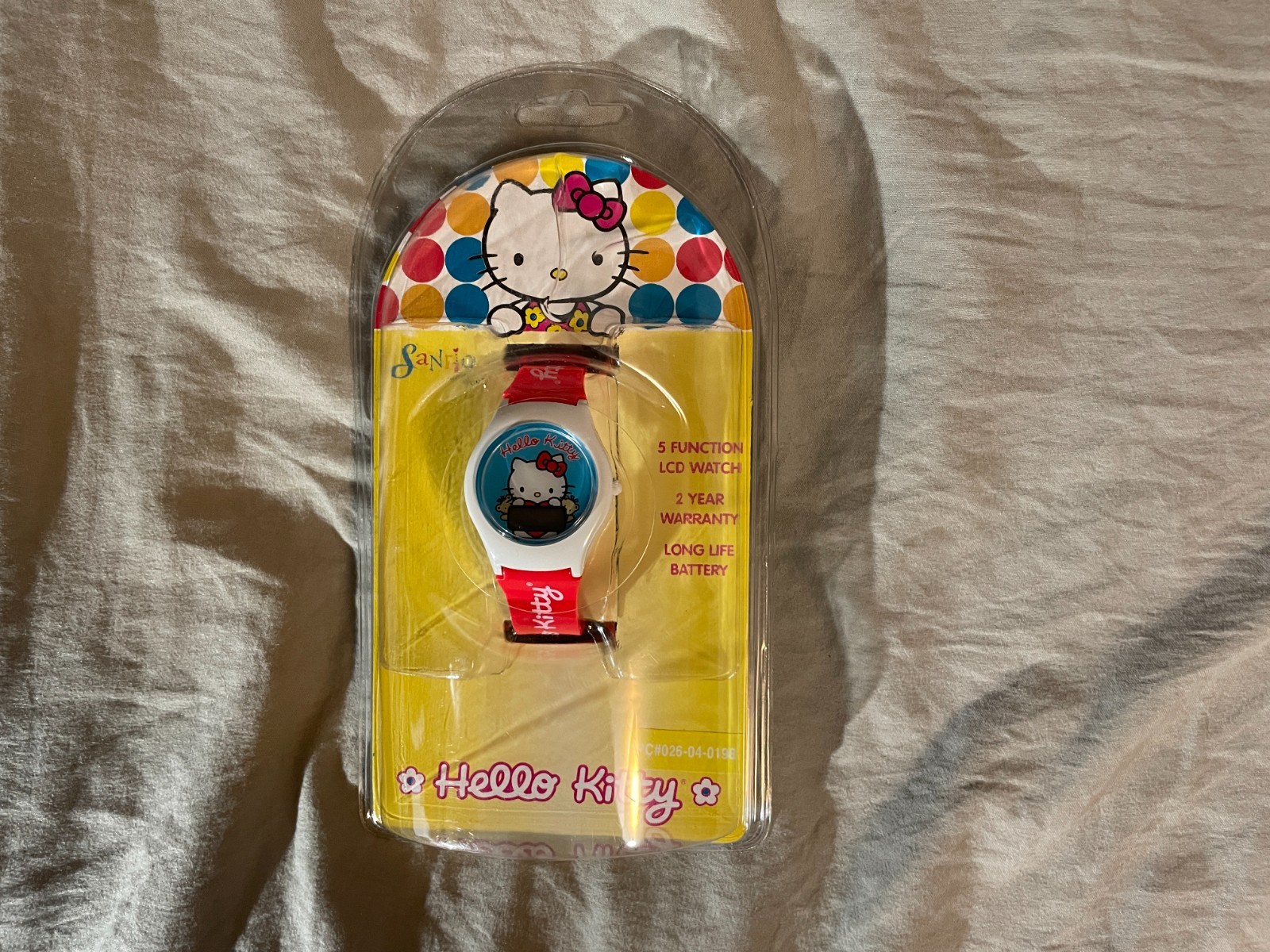 SEALED Sanrio Hello Kitty LCD Watch Digital Wristwatch White Red Nelsonic
