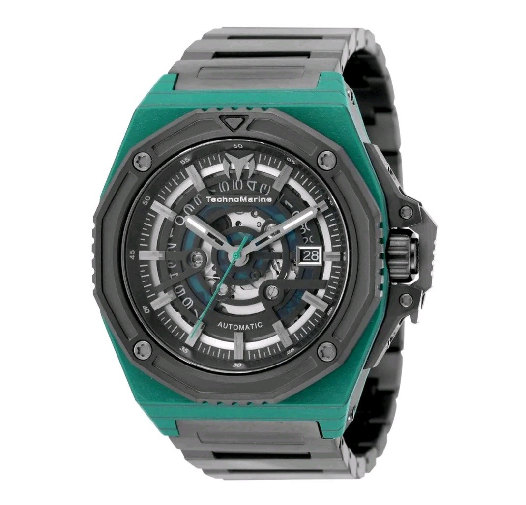 TechnoMarine Carbon Nautic Marine Automatic Men’s Watch 45mm Black TM-525002 NEW
