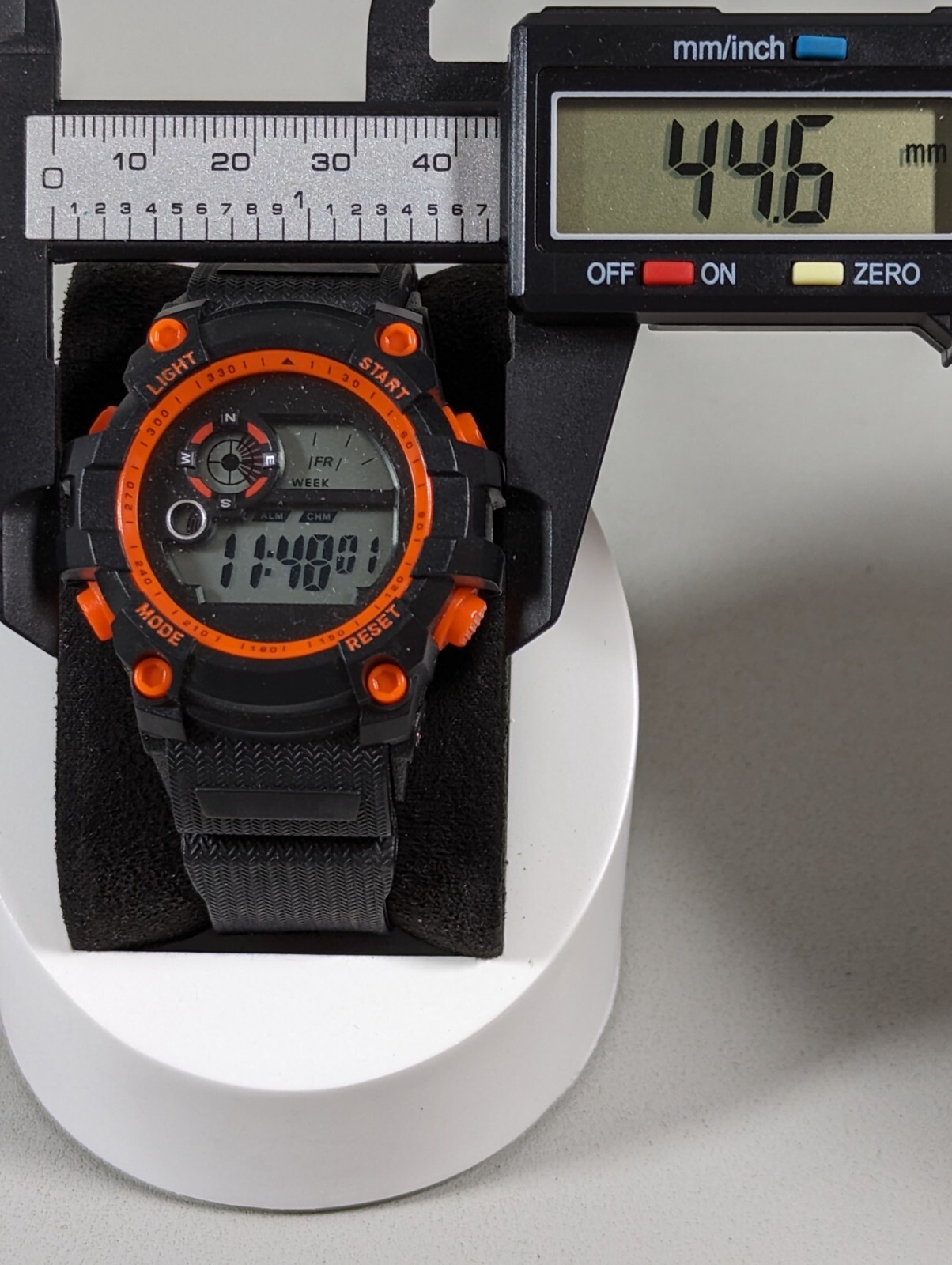 Digital Day Date Alarm Timer Backlight Black Case Silicone Band Watch