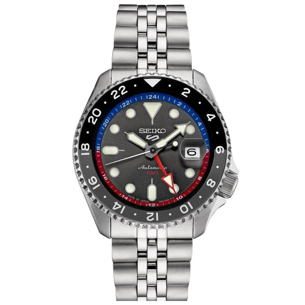Seiko SSK019K1 Mens 5 Sports Gmt Auto Silver Watch