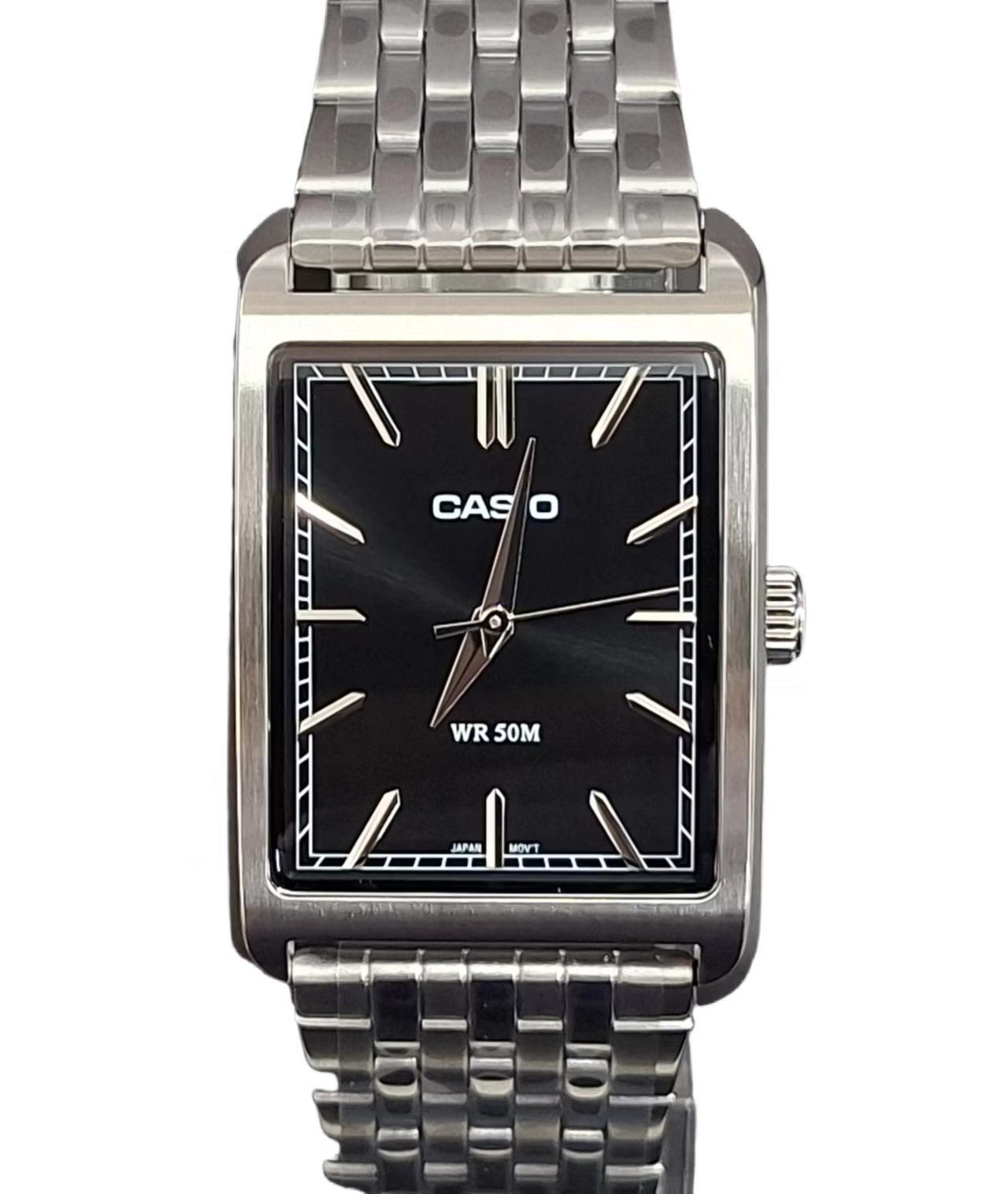 CASIO MTP-B215D-1A Black Dial Analog Stainless Steel Band Men Watch