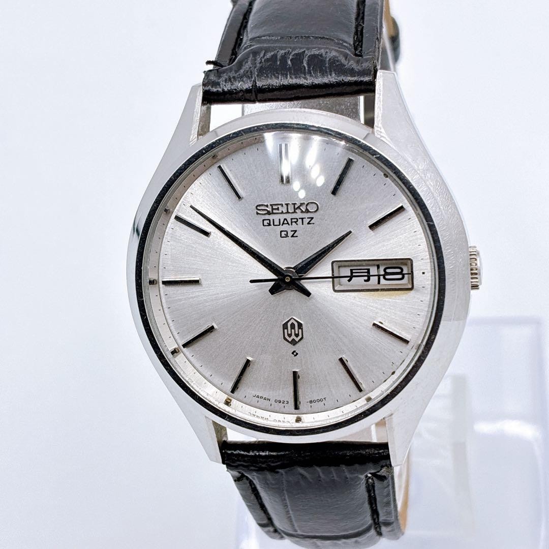 SEIKO 0923-8000 Day-Date 1978 Quartz Black Dial Working Japan Wristwatch