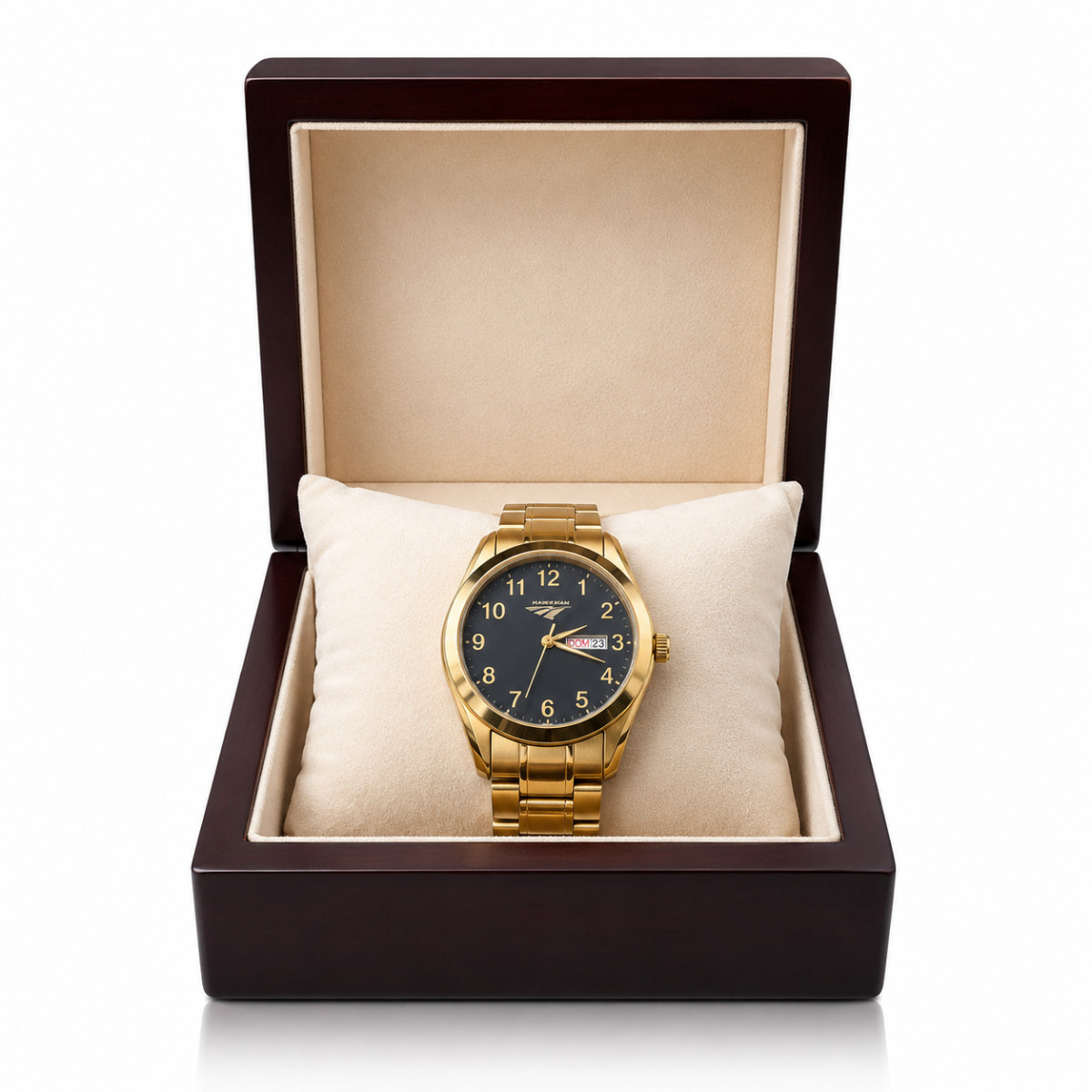 Amtrak President’s Safety Award Watch 2007 Gold Tone Day Date Case & Papers