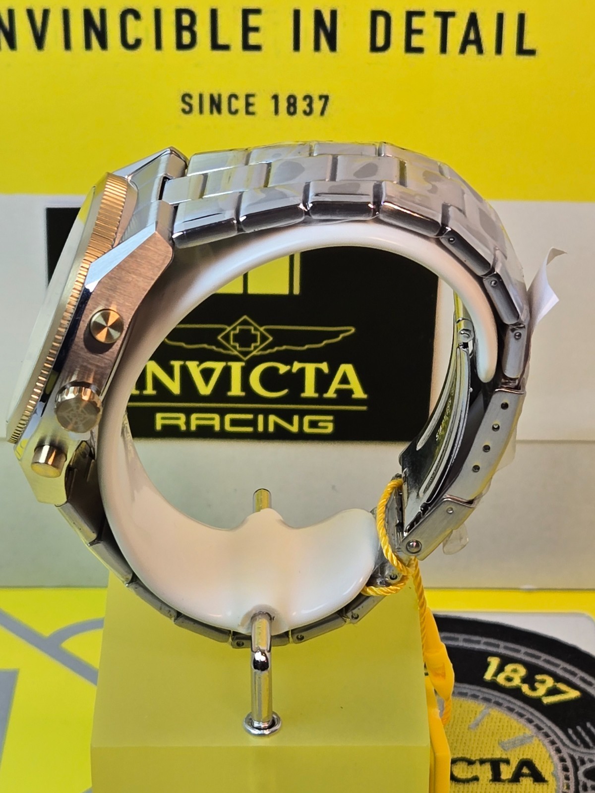 Invicta Speedway Sprintus Men’s Watch 45mm Steel w/ Gold Bezel & Date NEW