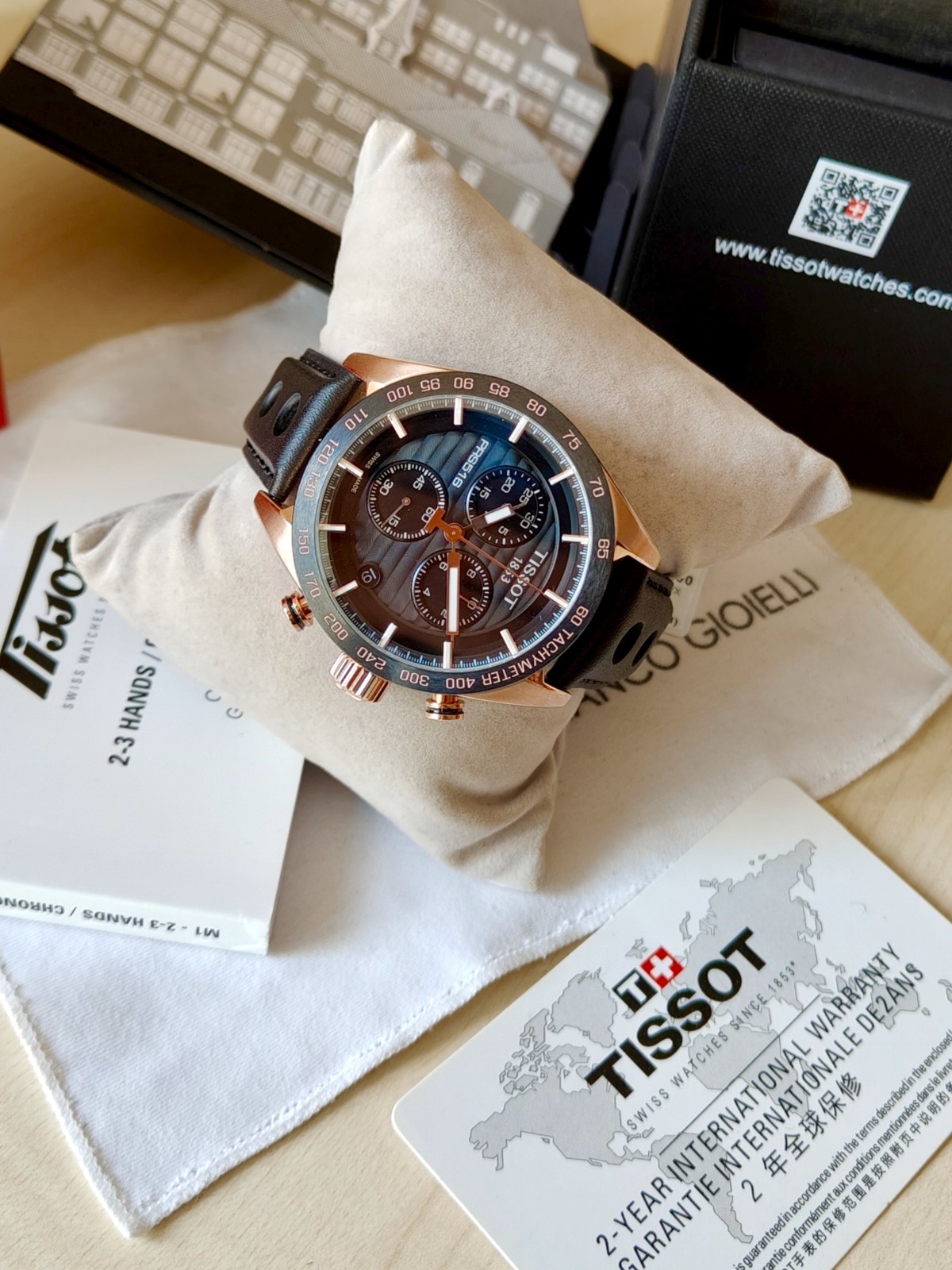 Tissot PRS516 Motorsport Racing Steel Chronograph Men’s Watch Black & Gold Dial