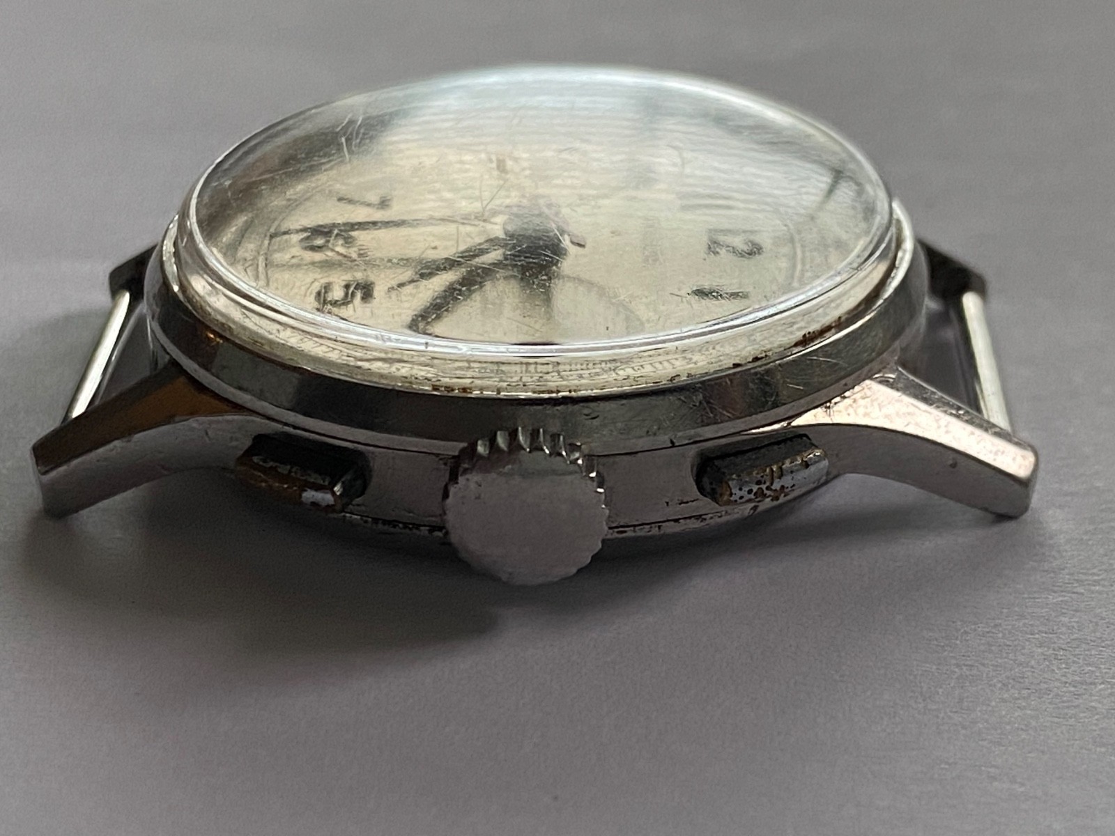 Vintage 1940s Angelus Chronograph Caliber 215 ACIER INOX SS Parts/Repair