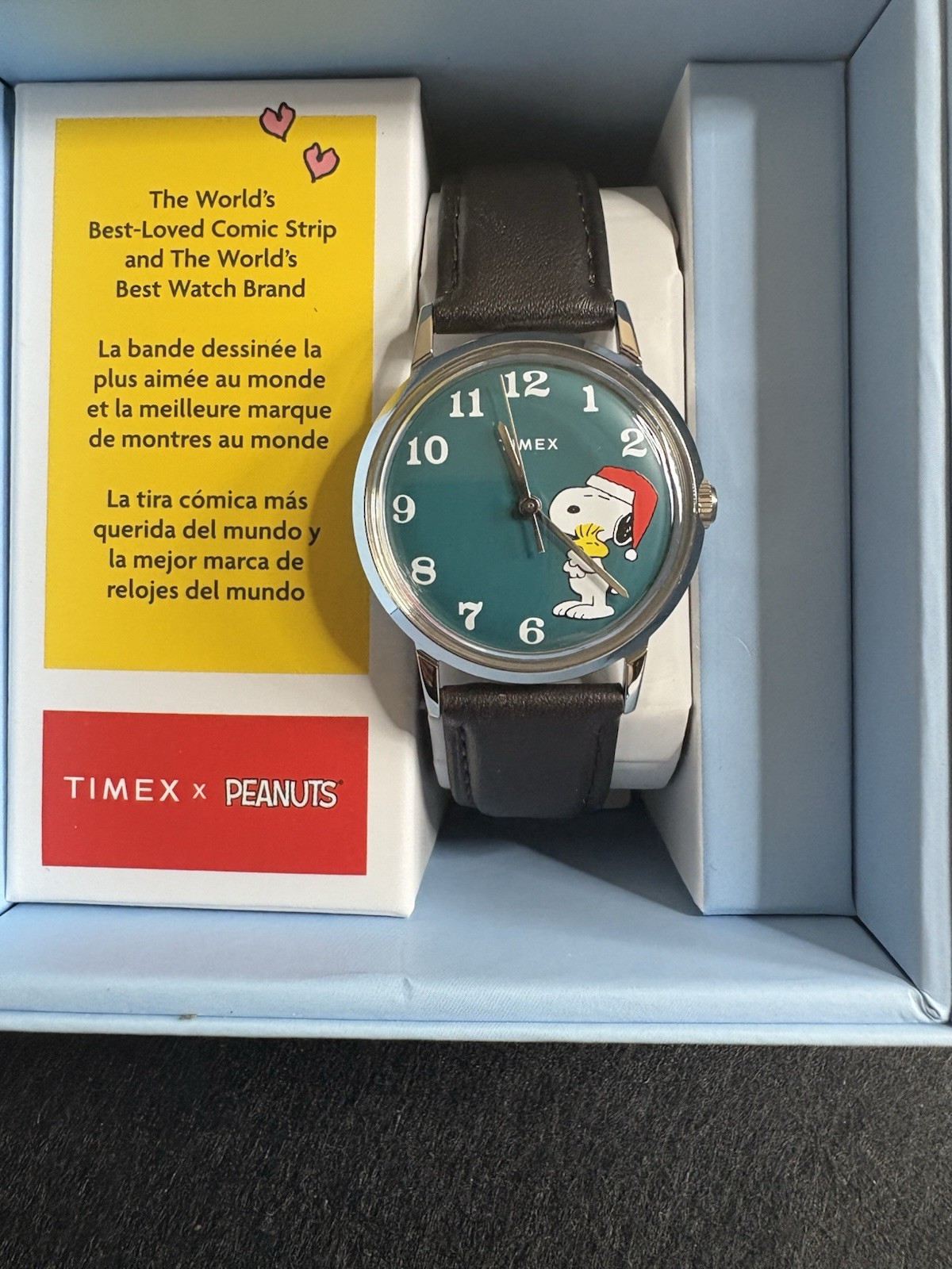 Timex Peanuts Marlin Snoopy Watch 34mm Holiday Teal Quartz TWH6Z8410VQ NEW