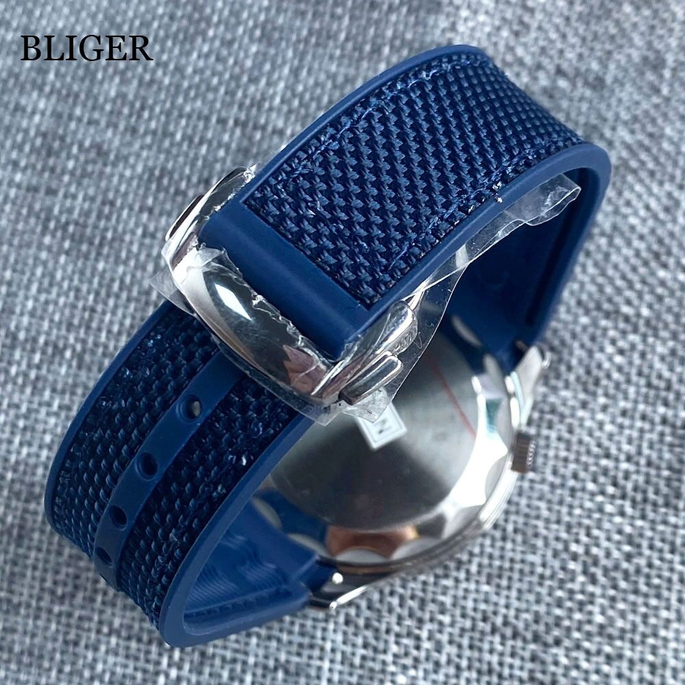 Luxury BLIGER 41mm Mechancial Men Watch Sapphire NH35 PT5000 Movement Blue Green