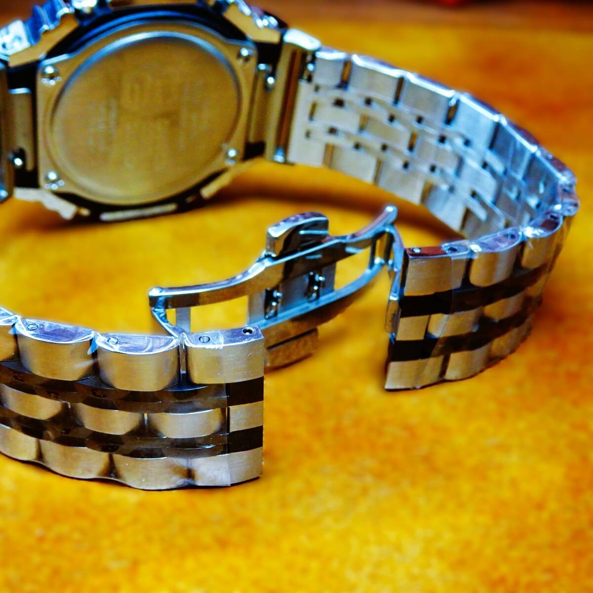 CUSTOM CASIO G-Shock GA-2100-7A Stainless Steel Venetian Pattern New item in Box