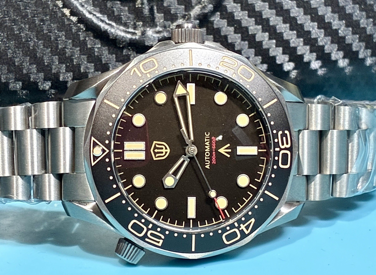 WATCHDIVES TITANIUM 007 JAMES BOND 42MM DIVER NO TIME TO DIE PT5000 SAPPHIRE!