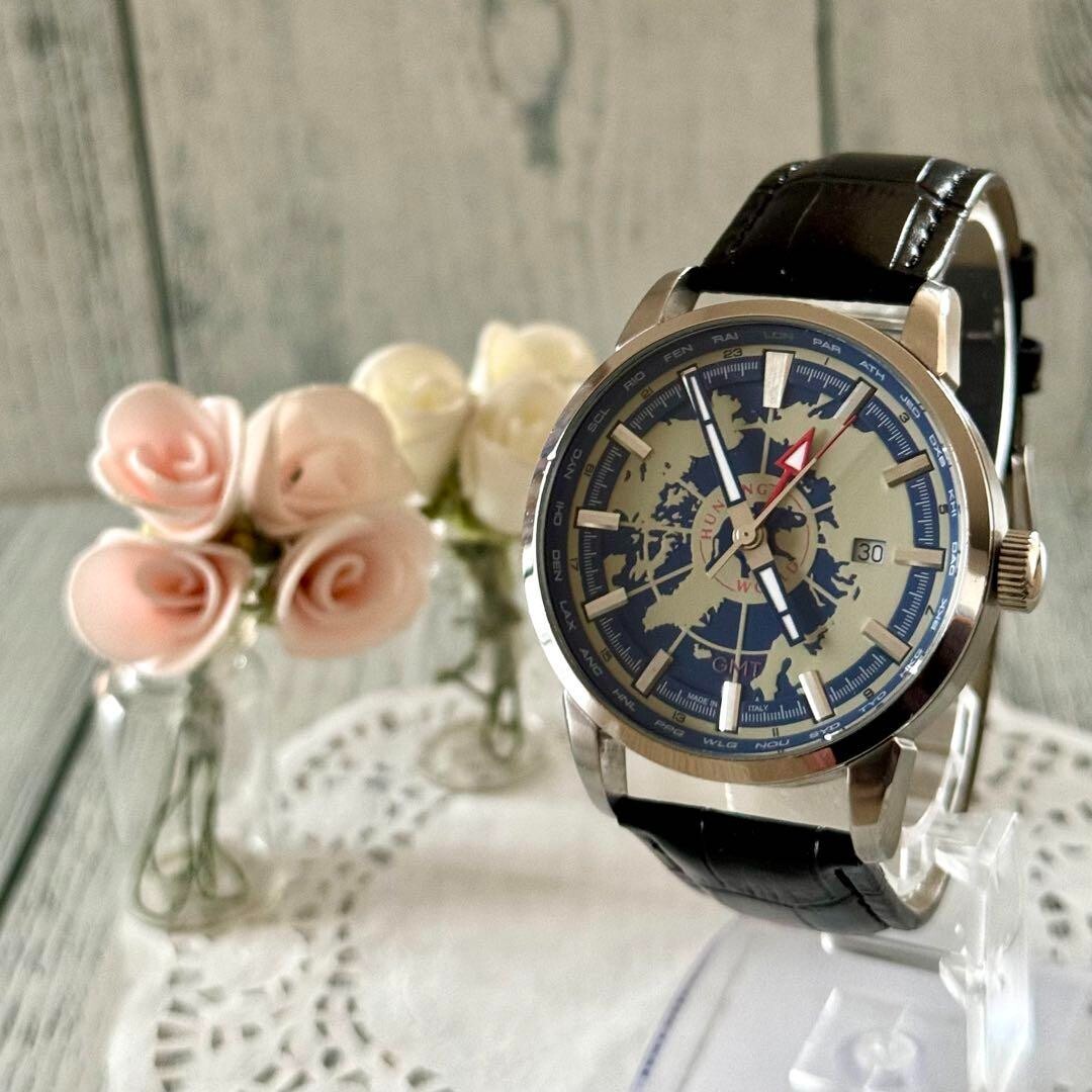 HUNTING WORLD Watch World Time Rare Used From Japan Check description