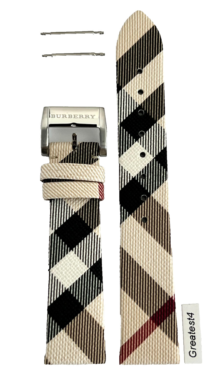 Brand New Burberry Replacement Strap for BU9113 Multi-Colored with Buckle 18 mm