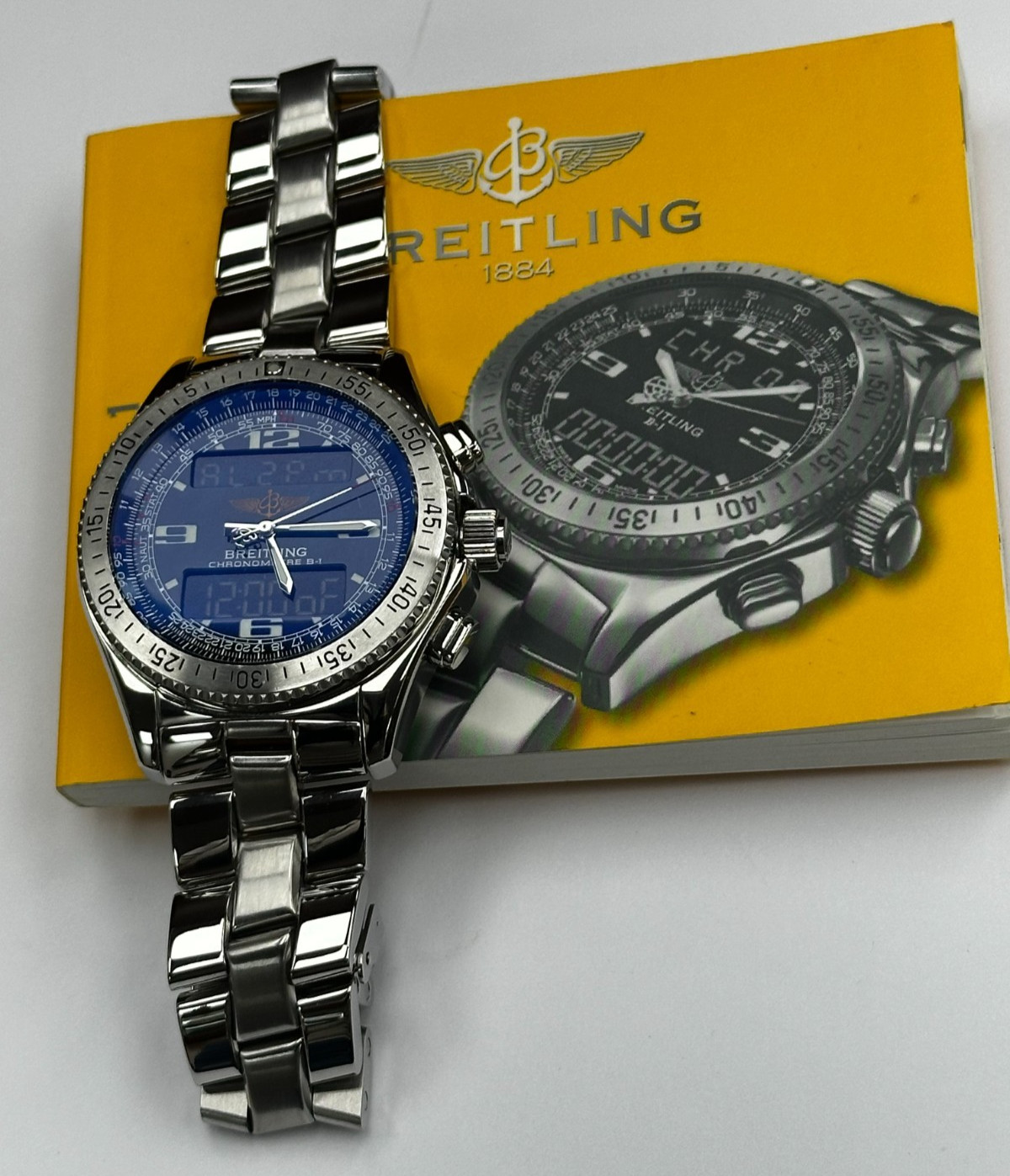 Breitling B-1 Multifunction A68362 Black Bidirectional Compass Scale WARRANTY