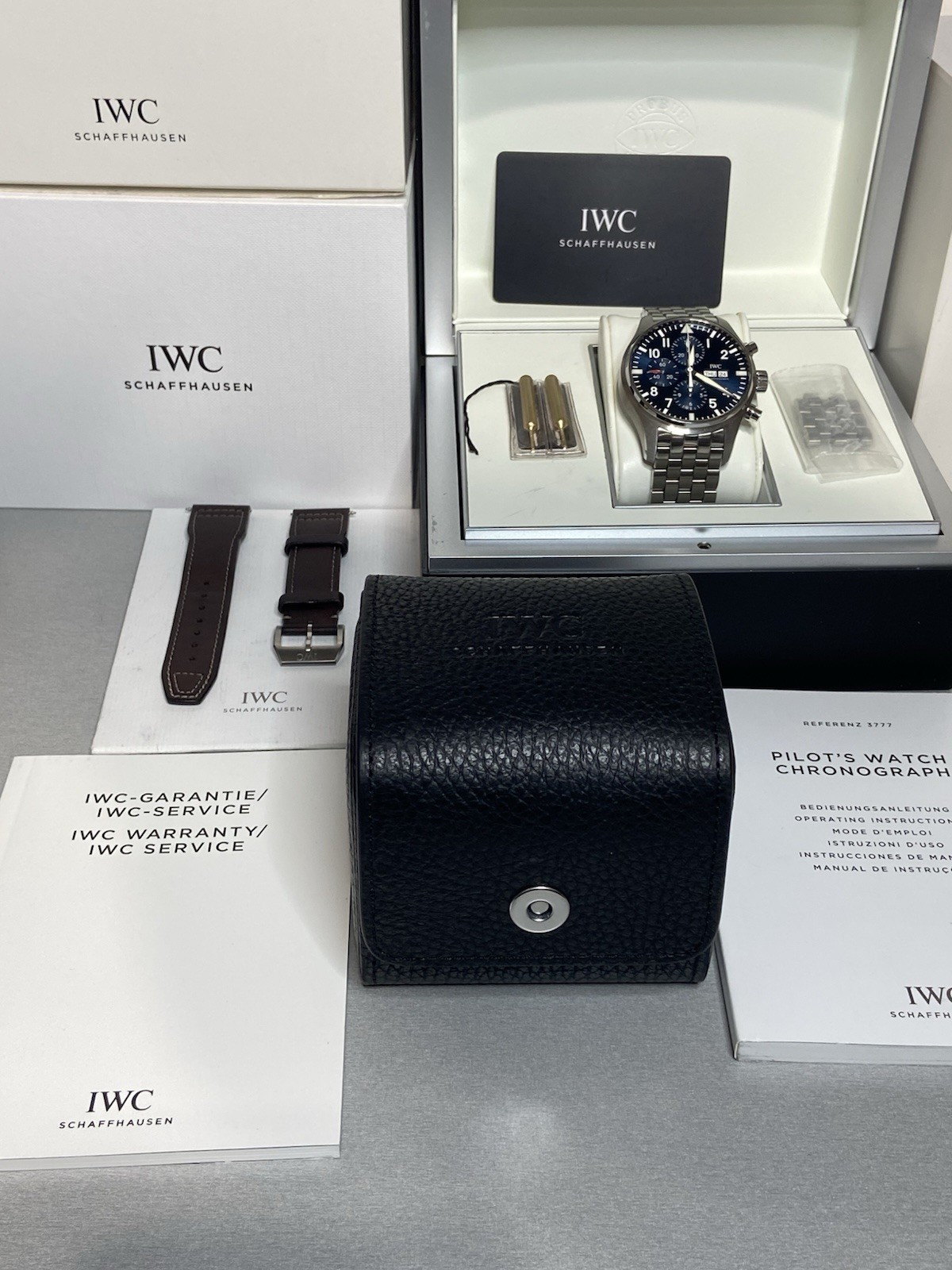 IWC Pilot Le Petit Prince Chrono. IW377714 B&P W/New IWC Bracelet & Travel Case