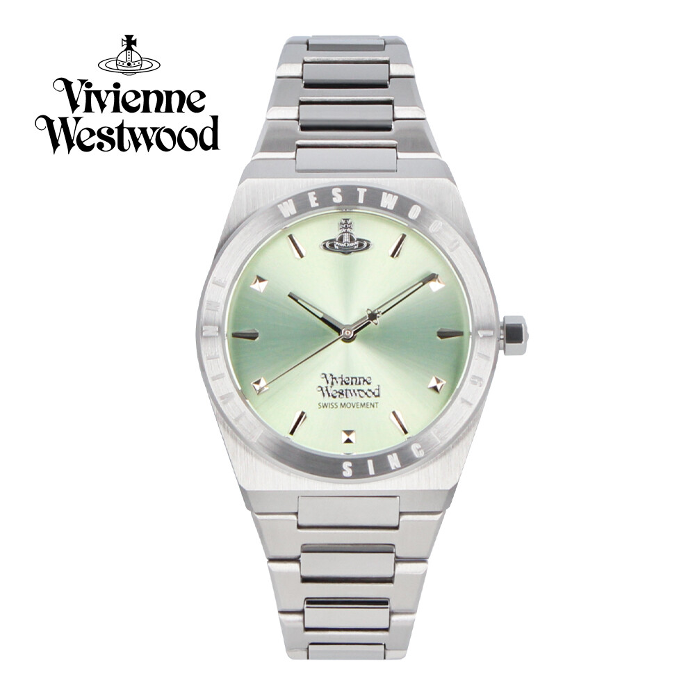 VIVIENNE WESTWOOD VV244PGRSL Analog Quartz Mineral Crystal Green Silver