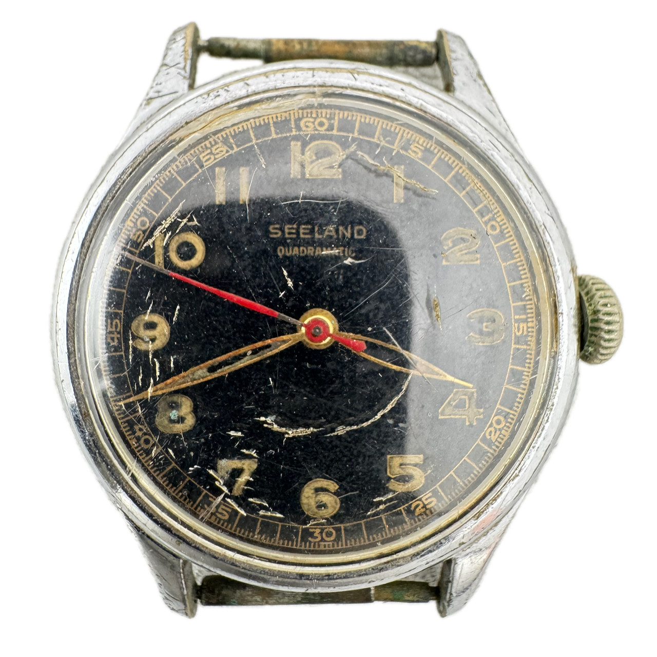 Vintage 33mm Seeland Men’s Bumper Automatic Wristwatch Swiss Chrome Plated