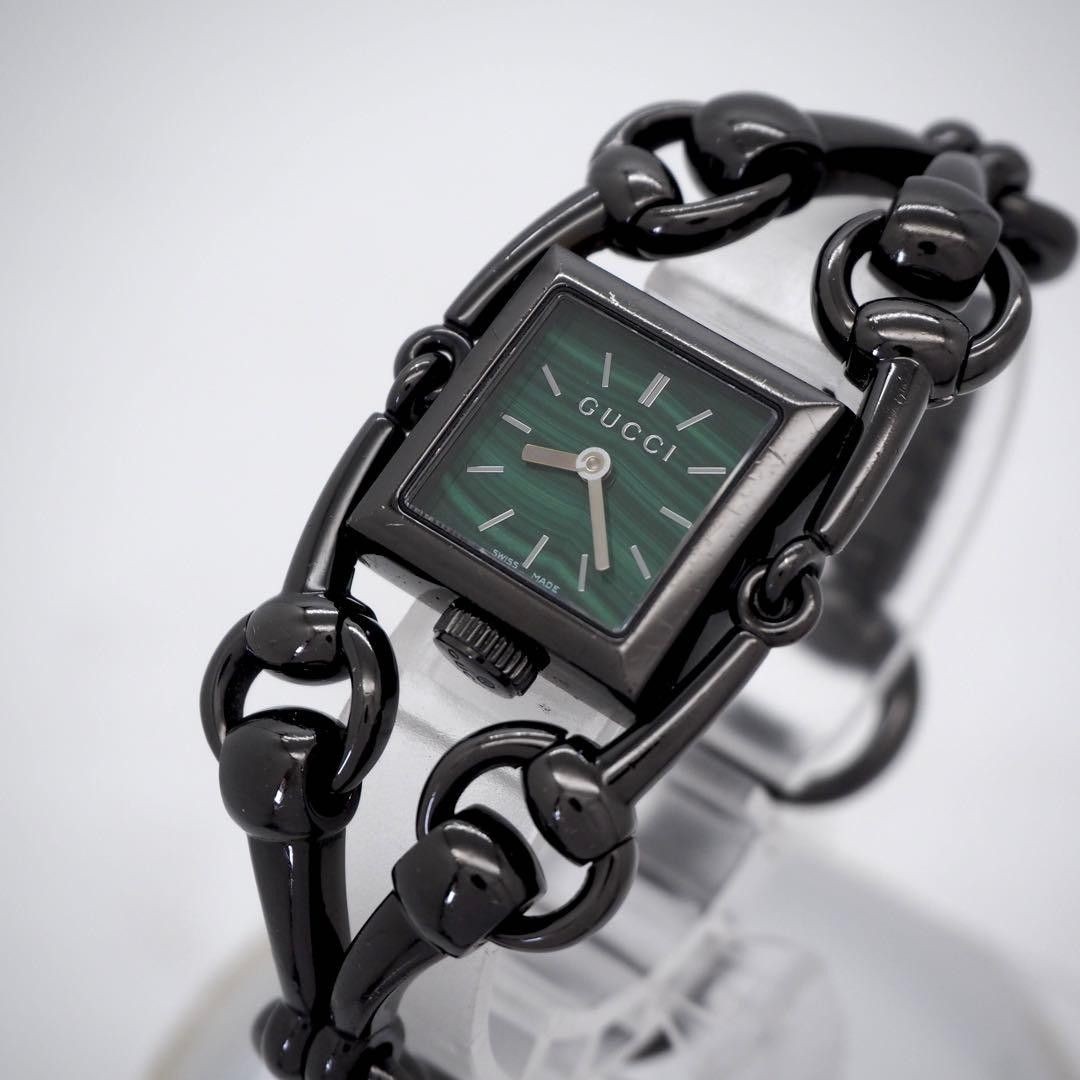 GUCCI YA116517 116.5 Green Dial Black Watch Used