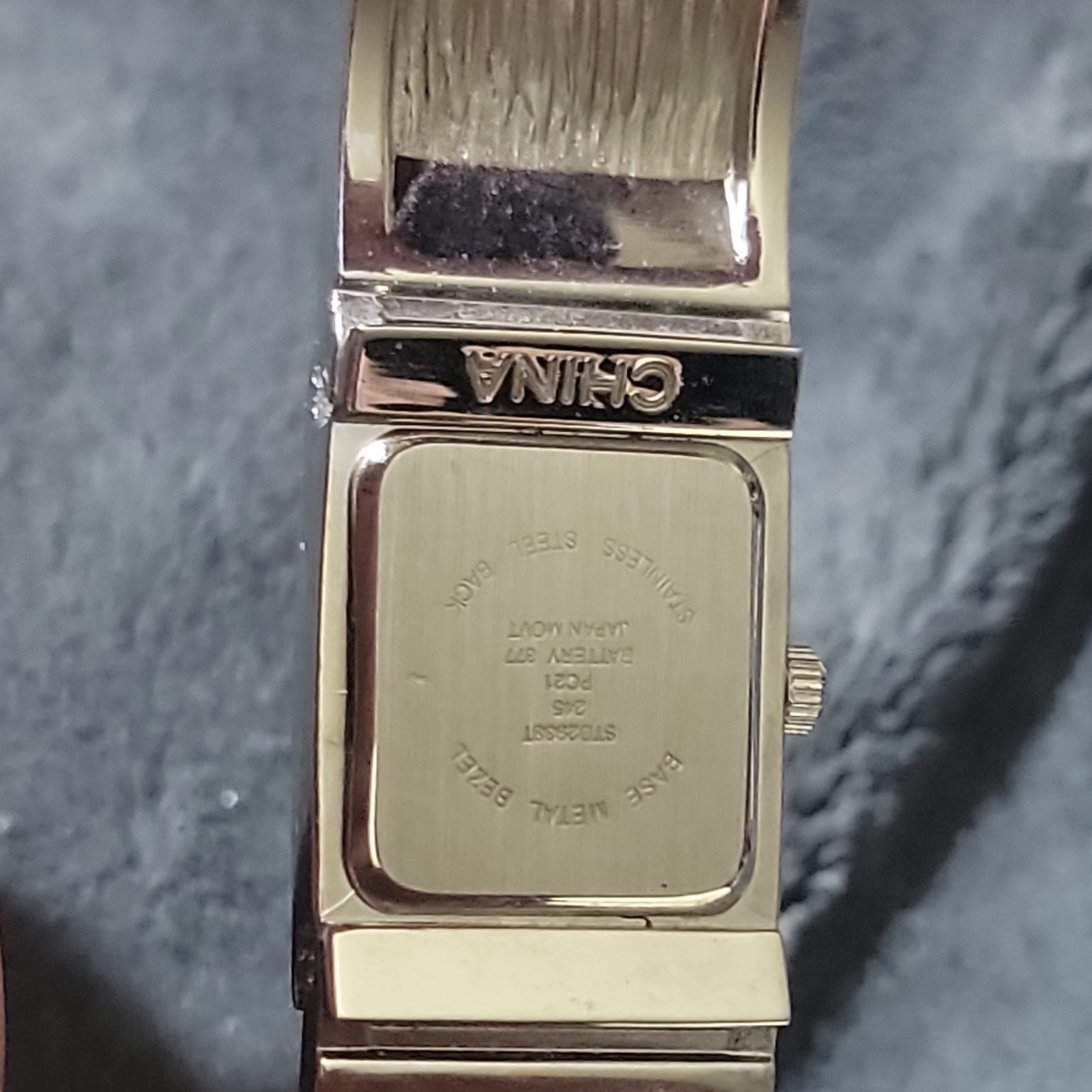 Studio Time Women’s Quartz Rectangle Watch Orange Floral Bangle