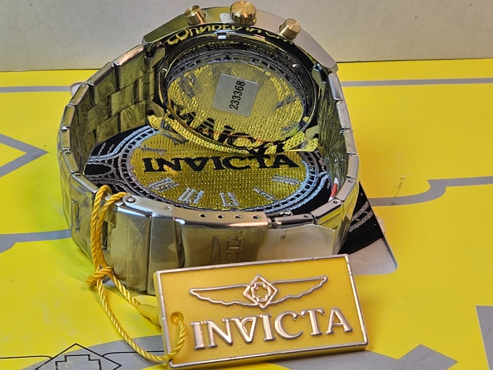 Invicta Speedway Sprintus Men’s Watch 45mm Steel w/ Gold Bezel & Date NEW