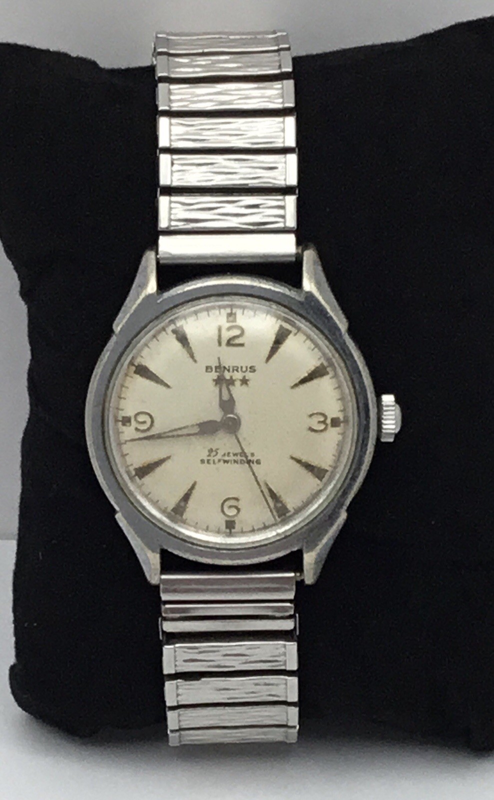 Vintage Benrus 3-star Self Winding 25 Jewels Watch Stainless Steel