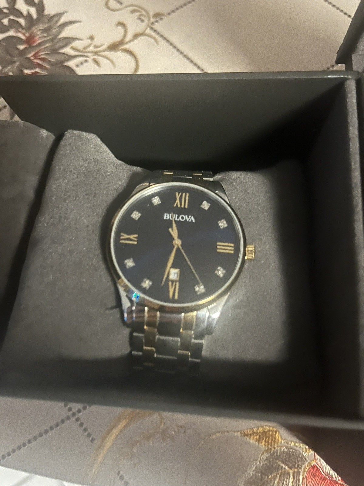 Bulova Men’s Classic Blue Dial & Two Tone Bracelet 98D130 Quartz Watch 40mm