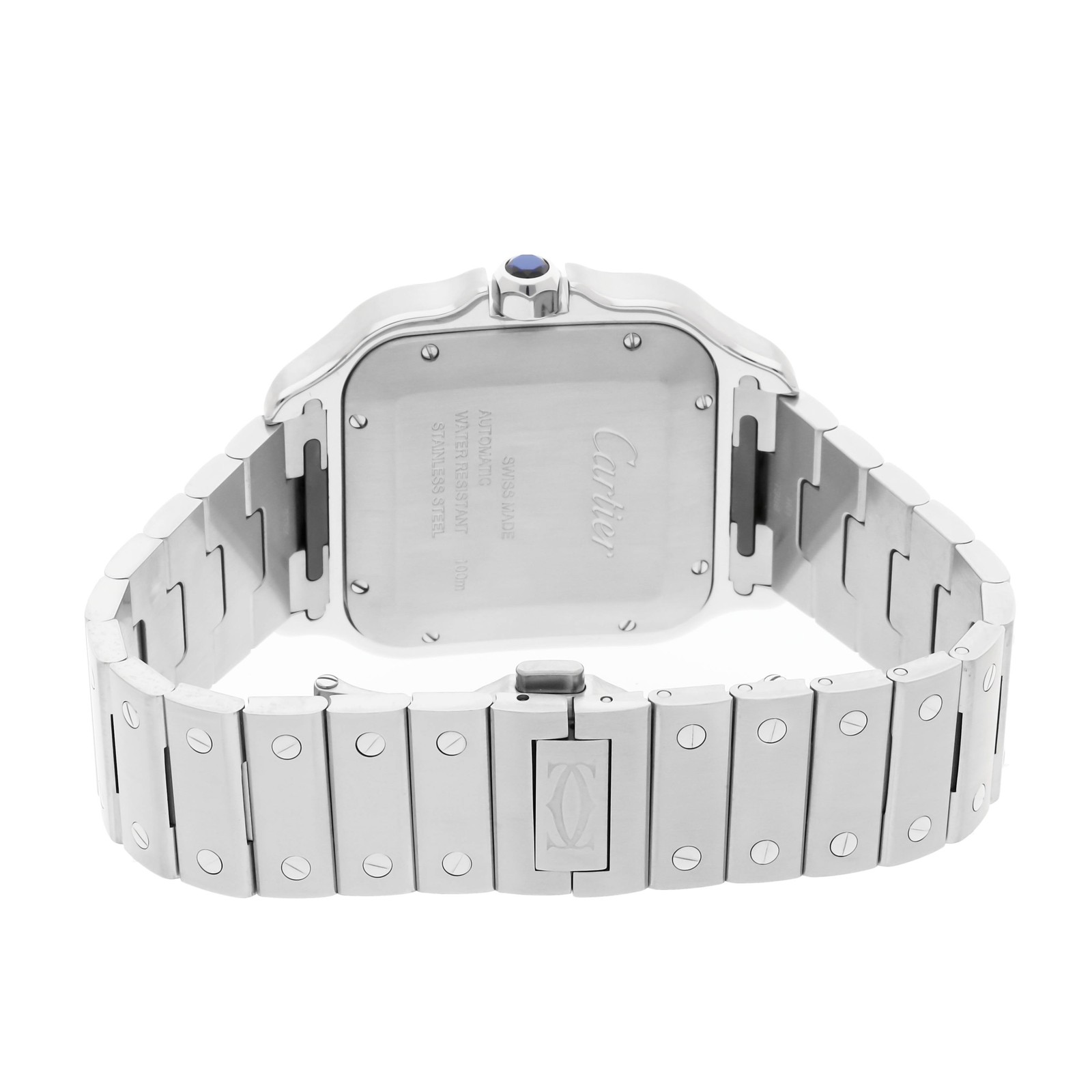 Cartier Santos de Cartier Steel Auto 40mm Blue Dial Bracelet Watch WSSA0071