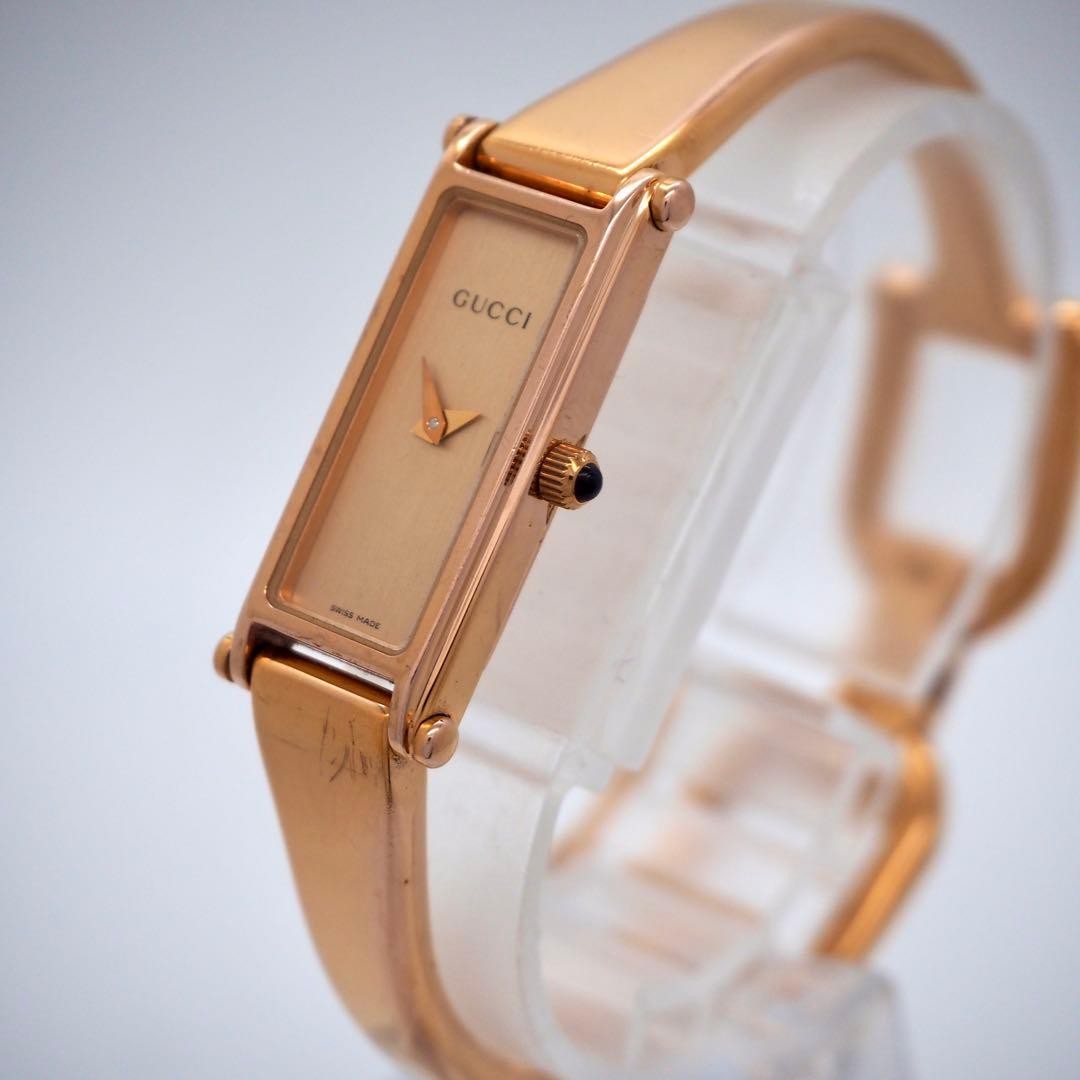 Gucci 1500L Pink Gold Bangle Women’s Watch Quartz Japan 074121